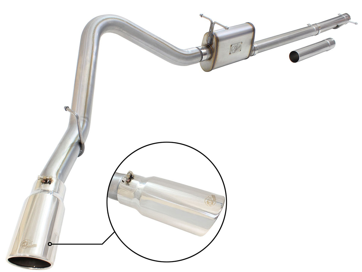 Mach Force-Xp 3 Inch to 3-1/2 Inch 409 Stainless Steel Cat-Back Exhaust w/ Tip Ford Super Duty 99-04 V8-5.4L /V10-6.8L aFe Power