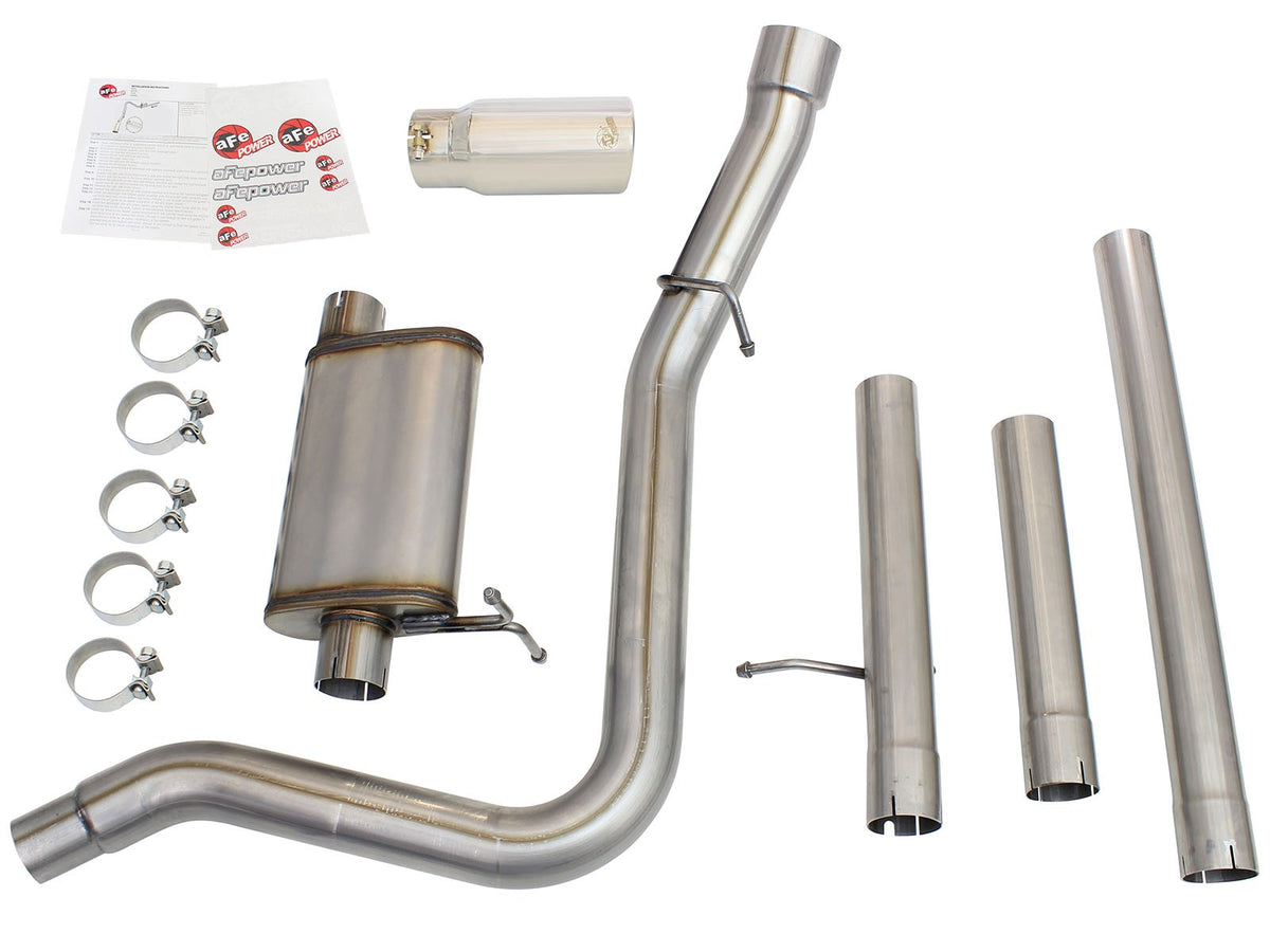 Mach Force-Xp 3 Inch to 3-1/2 Inch 409 Stainless Steel Cat-Back Exhaust w/ Tip Ford Super Duty 99-04 V8-5.4L /V10-6.8L aFe Power-6