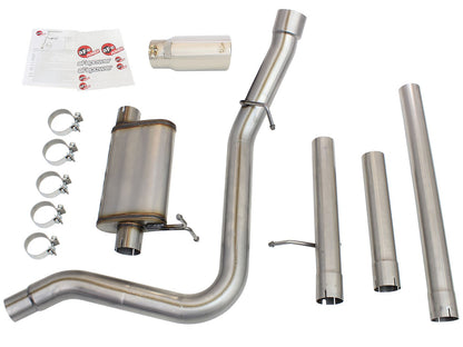 Mach Force-Xp 3 Inch to 3-1/2 Inch 409 Stainless Steel Cat-Back Exhaust w/ Tip Ford Super Duty 99-04 V8-5.4L /V10-6.8L aFe Power-6
