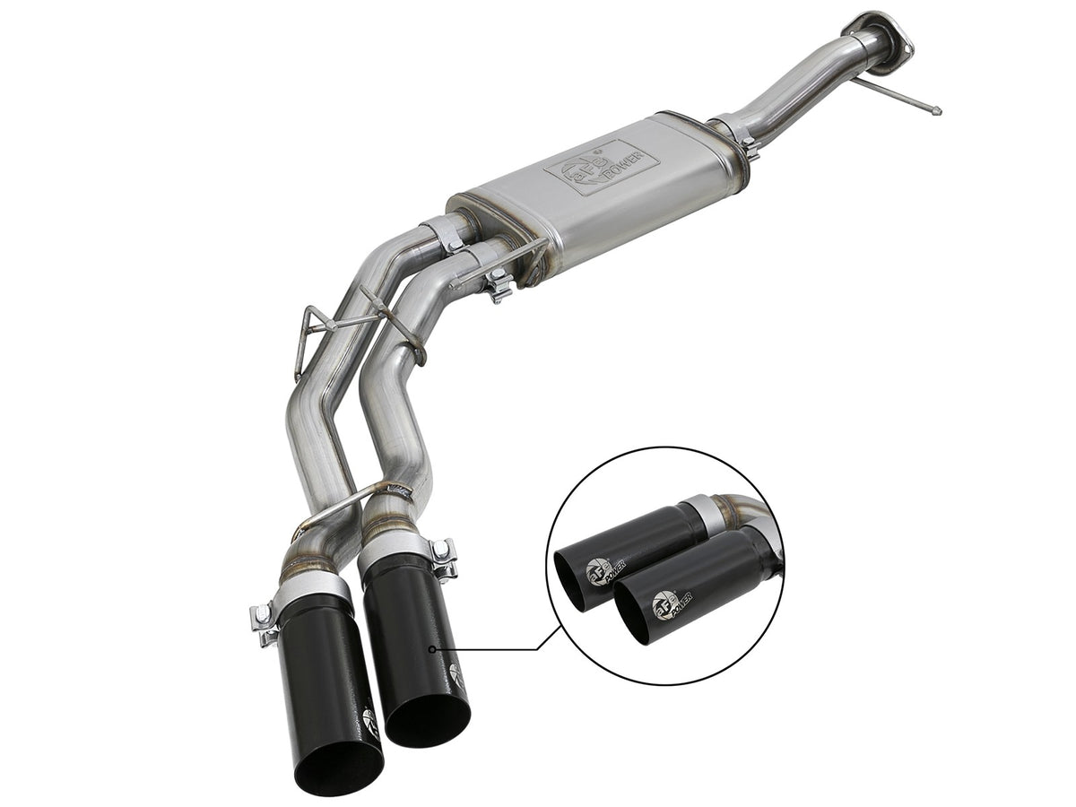 Rebel Series 3 Inch to 2-1/2 Inch 409 Stainless Steel Cat-Back Exhaust w/ Tip Ford F-150 11-14 V6-3.5L (tt) aFe Power-5