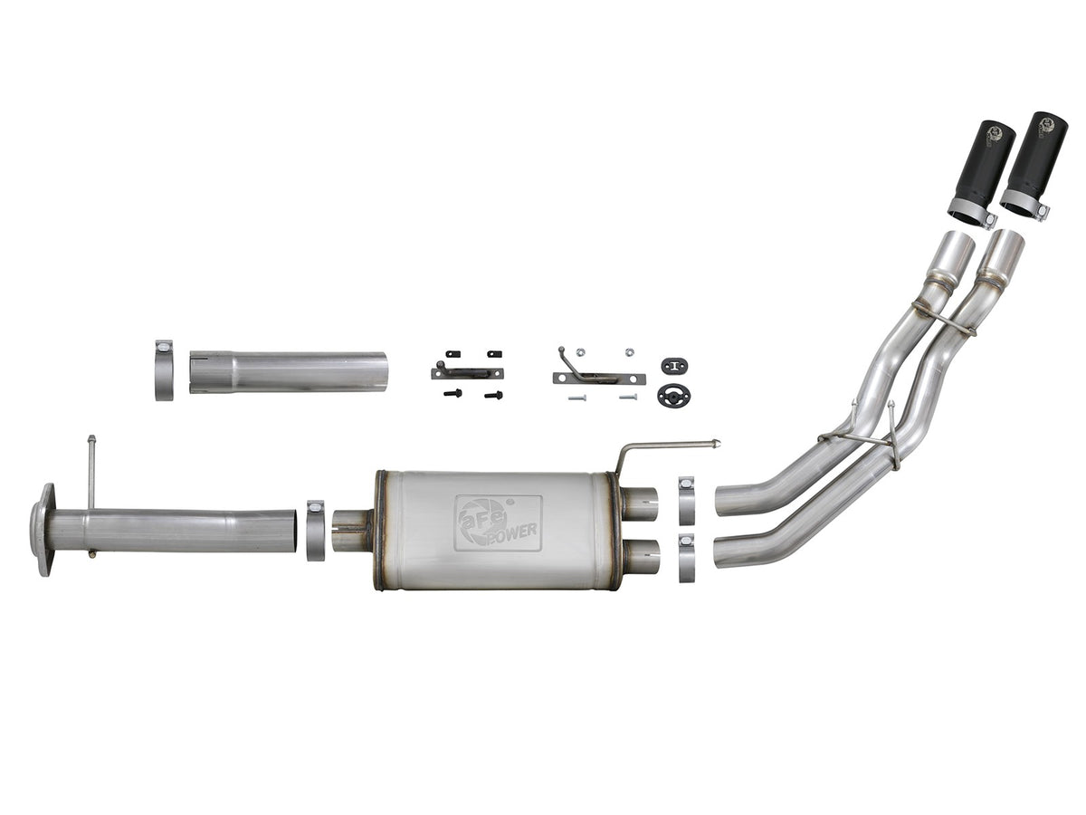 Rebel Series 3 Inch to 2-1/2 Inch 409 Stainless Steel Cat-Back Exhaust w/ Tip Ford F-150 11-14 V6-3.5L (tt) aFe Power-9