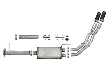 Rebel Series 3 Inch to 2-1/2 Inch 409 Stainless Steel Cat-Back Exhaust w/ Tip Ford F-150 11-14 V6-3.5L (tt) aFe Power-9