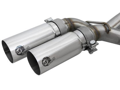 Rebel Series 3 Inch to 2-1/2 Inch 409 Stainless Steel Cat-Back Exhaust w/ Tip Ford F-150 11-14 V6-3.5L (tt) aFe Power-1