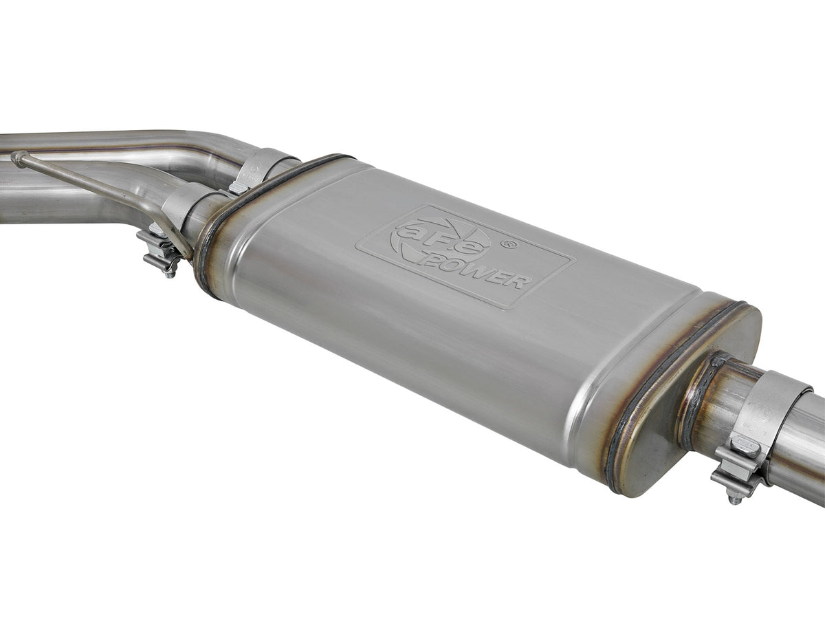 Rebel Series 3 Inch to 2-1/2 Inch 409 Stainless Steel Cat-Back Exhaust w/ Tip Ford F-150 11-14 V6-3.5L (tt) aFe Power-2