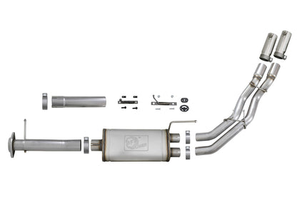 Rebel Series 3 Inch to 2-1/2 Inch 409 Stainless Steel Cat-Back Exhaust w/ Tip Ford F-150 11-14 V6-3.5L (tt) aFe Power-4