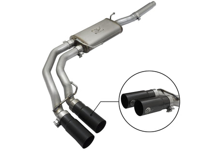 Rebel Series 3 Inch to 2-1/2 Inch 409 Stainless Steel Cat-Back Exhaust w/ Polish Tip Ford F-150 04-08 V8-4.6/5.4L aFe Power-7
