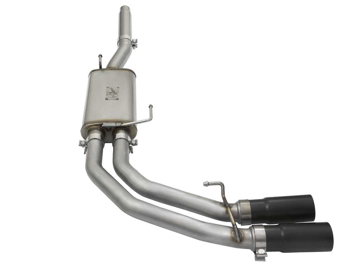 Rebel Series 3 Inch to 2-1/2 Inch 409 Stainless Steel Cat-Back Exhaust w/ Polish Tip Ford F-150 04-08 V8-4.6/5.4L aFe Power-8