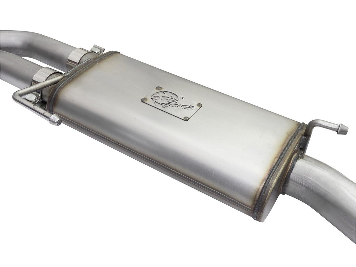 Rebel Series 3 Inch to 2-1/2 Inch 409 Stainless Steel Cat-Back Exhaust w/ Polish Tip Ford F-150 04-08 V8-4.6/5.4L aFe Power-11