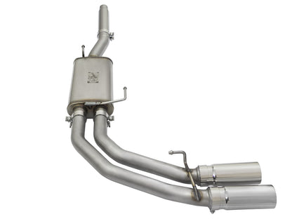 Rebel Series 3 Inch to 2-1/2 Inch 409 Stainless Steel Cat-Back Exhaust w/ Polish Tip Ford F-150 04-08 V8-4.6/5.4L aFe Power-1