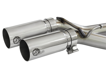 Rebel Series 3 Inch to 2-1/2 Inch 409 Stainless Steel Cat-Back Exhaust w/ Polish Tip Ford F-150 04-08 V8-4.6/5.4L aFe Power-2