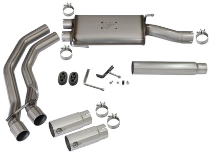 Rebel Series 3 Inch to 2-1/2 Inch 409 Stainless Steel Cat-Back Exhaust w/ Polish Tip Ford F-150 04-08 V8-4.6/5.4L aFe Power-5
