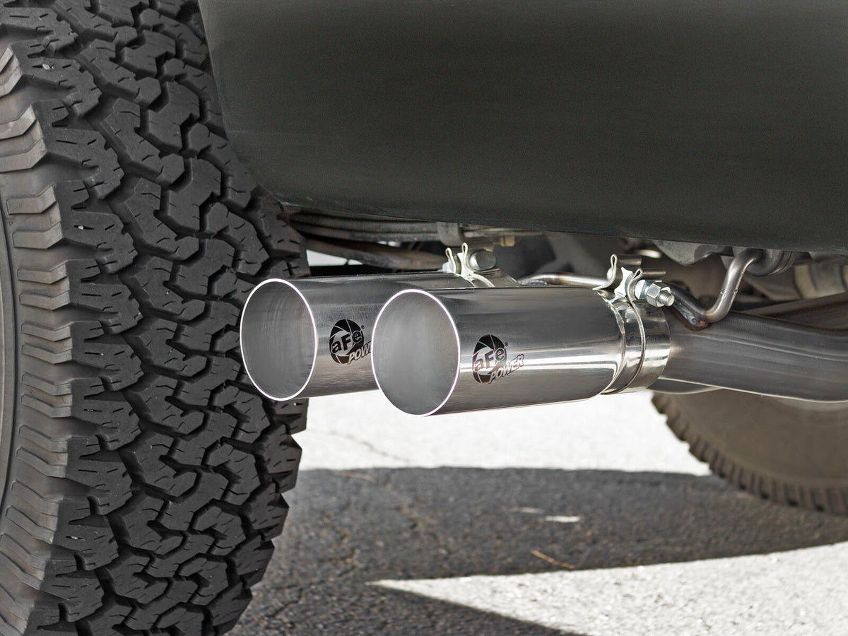 Rebel Series 3 Inch to 2-1/2 Inch 409 Stainless Steel Cat-Back Exhaust w/ Polish Tip Ford F-150 04-08 V8-4.6/5.4L aFe Power-6