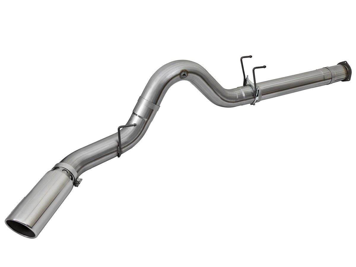 Large Bore-HD 5 Inch 409 Stainless Steel Dpf-Back Exhaust System w/ Tip Ford Diesel Trucks 17-26 V8-6.7L (td) aFe Power-1