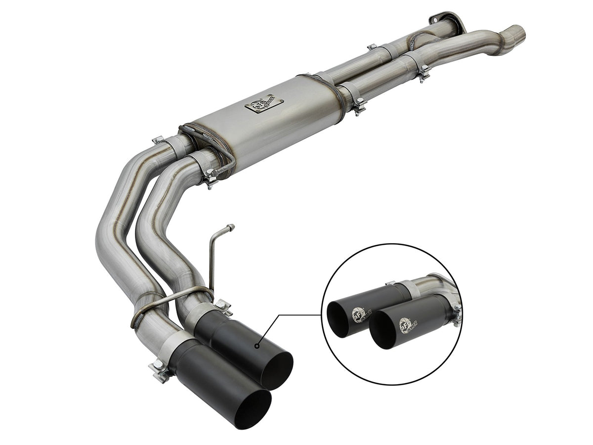 Rebel Series 3 Inch 409 Stainless Steel Cat-Back Exhaust System w/ Tip Ford F-150 Raptor 17-20 V6-3.5L (tt) aFe Power-8