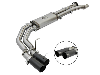 Rebel Series 3 Inch 409 Stainless Steel Cat-Back Exhaust System w/ Tip Ford F-150 Raptor 17-20 V6-3.5L (tt) aFe Power-8