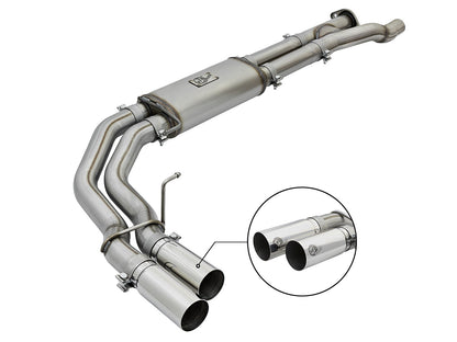 Rebel Series 3 Inch 409 Stainless Steel Cat-Back Exhaust System w/ Tip Ford F-150 Raptor 17-20 V6-3.5L (tt) aFe Power