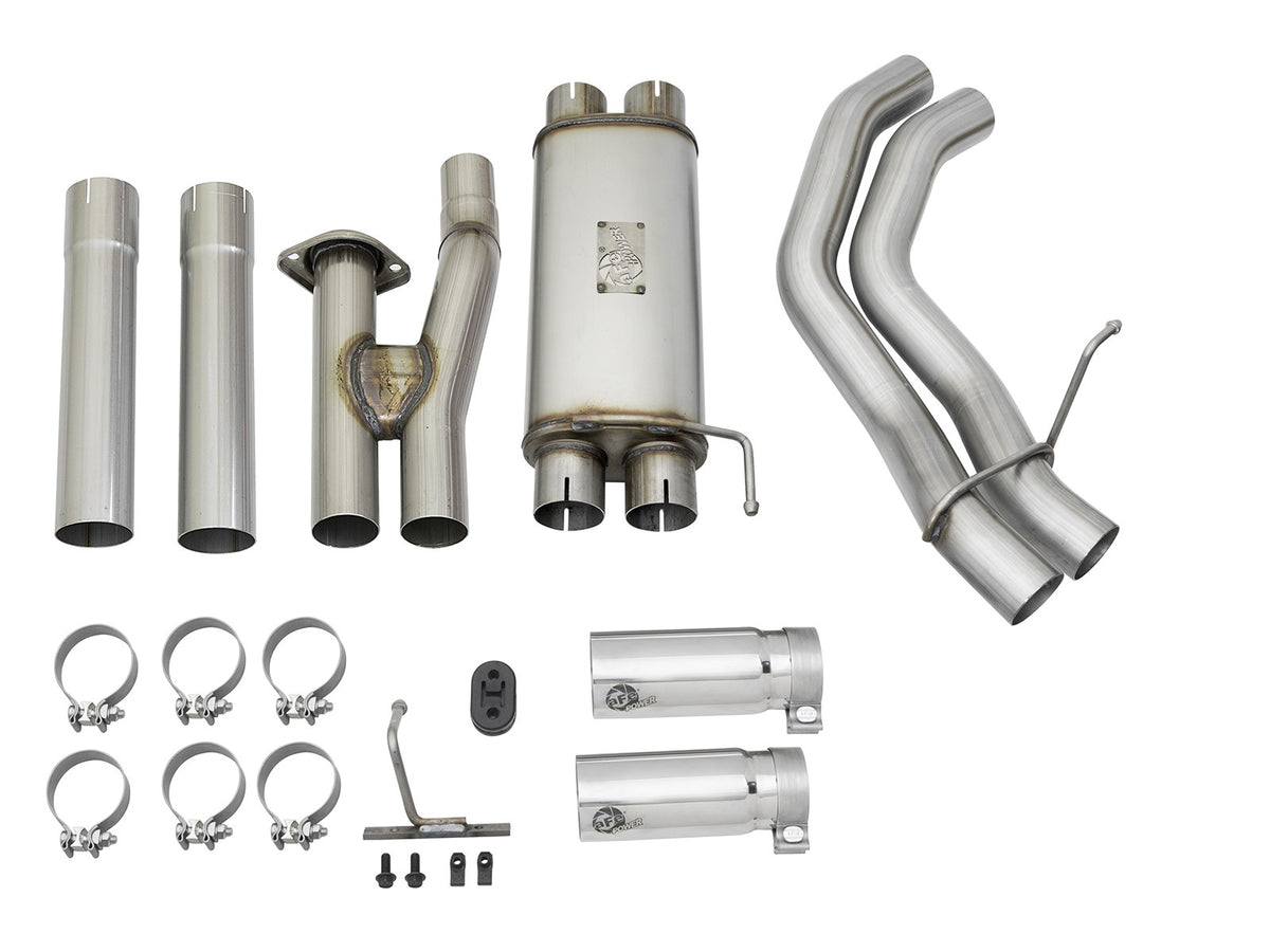 Rebel Series 3 Inch 409 Stainless Steel Cat-Back Exhaust System w/ Tip Ford F-150 Raptor 17-20 V6-3.5L (tt) aFe Power-5