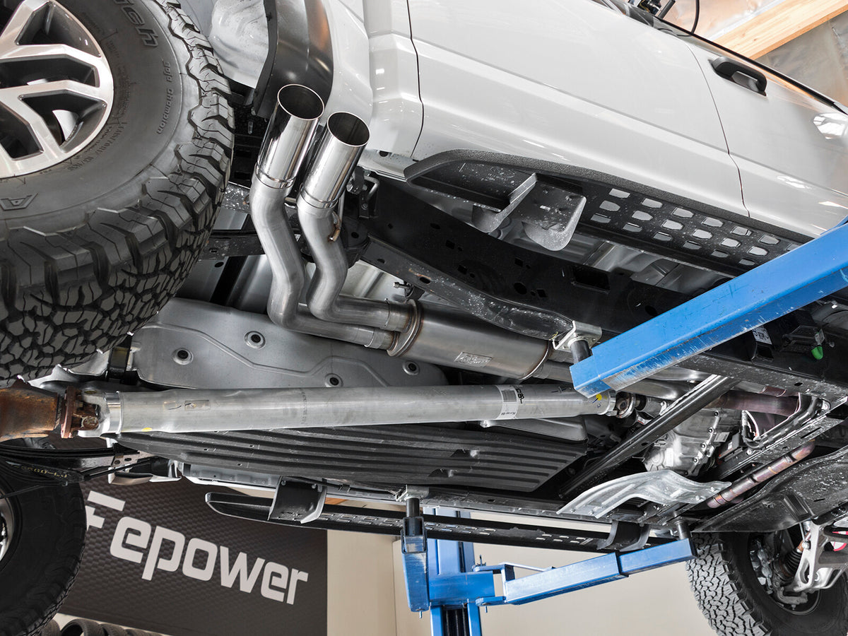 Rebel Series 3 Inch 409 Stainless Steel Cat-Back Exhaust System w/ Tip Ford F-150 Raptor 17-20 V6-3.5L (tt) aFe Power-7