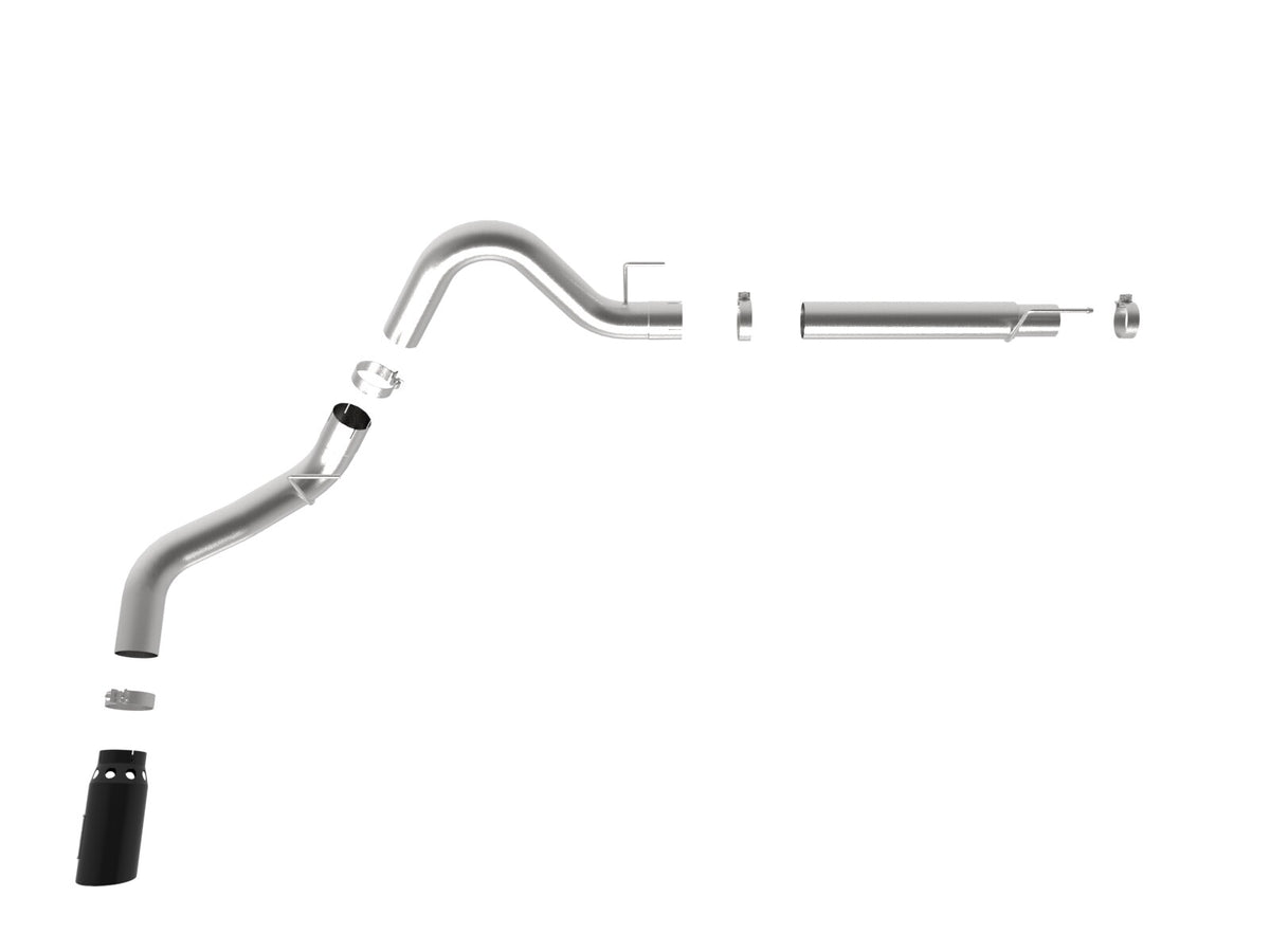 Large Bore-HD 4 Inch 409 Stainless Steel Dpf-Back Exhaust System w/ Tip Ford F-150 18-20 V6-3.0L (td) aFe Power-12