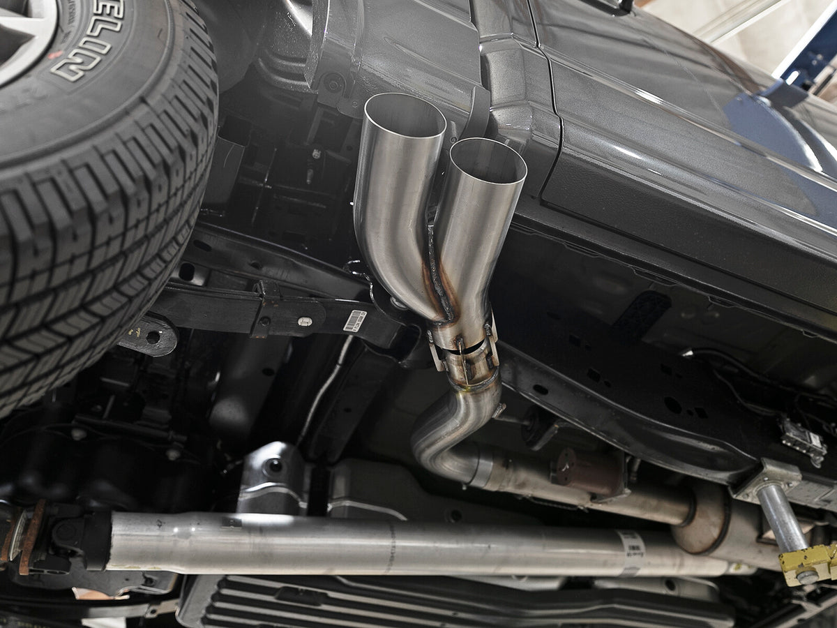Rebel 409 Stainless Steel Dpf-Back Exhaust System w/ Dual Tips Ford F-150 18-21 V6-3.0L (td) aFe Power-4