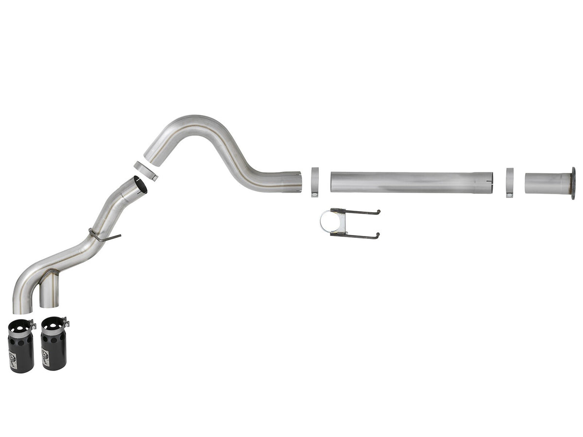 Rebel Xd Series 4 Inch 409 Stainless Steel Dpf-Back Exhaust w/Dual Tips Ford Diesel Trucks 11-14 V8-6.7L (td) aFe Power-9