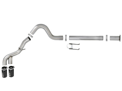 Rebel Xd Series 4 Inch 409 Stainless Steel Dpf-Back Exhaust w/Dual Tips Ford Diesel Trucks 11-14 V8-6.7L (td) aFe Power-9