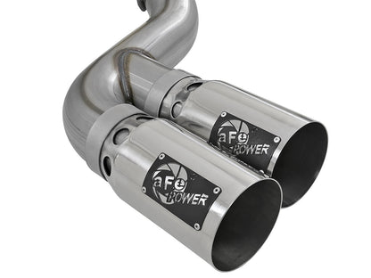 Rebel Xd Series 4 Inch 409 Stainless Steel Dpf-Back Exhaust w/Dual Tips Ford Diesel Trucks 11-14 V8-6.7L (td) aFe Power-1