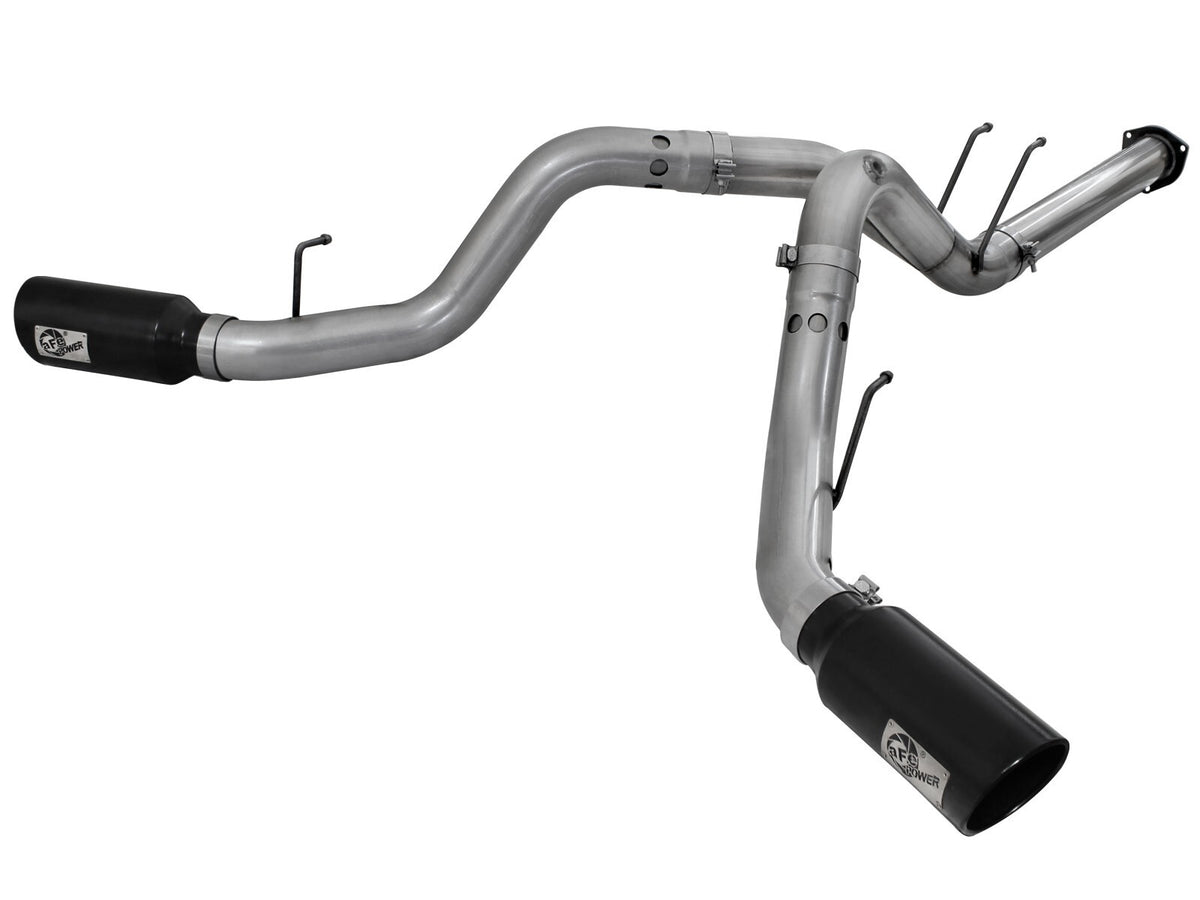 Large Bore-HD 4 Inch 409 Stainless Steel Dpf-Back Exhaust System w/ Tip Ford Diesel Trucks 15-16 V8-6.7L (td) aFe Power-5