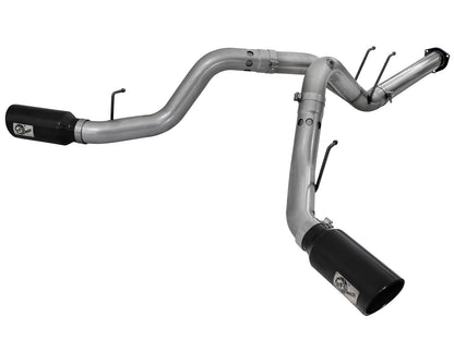 Large Bore-HD 4 Inch 409 Stainless Steel Dpf-Back Exhaust System w/ Tip Ford Diesel Trucks 15-16 V8-6.7L (td) aFe Power-5