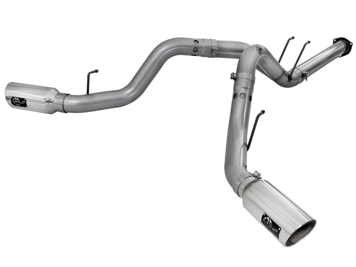 Large Bore-HD 4 Inch 409 Stainless Steel Dpf-Back Exhaust System w/ Tip Ford Diesel Trucks 15-16 V8-6.7L (td) aFe Power