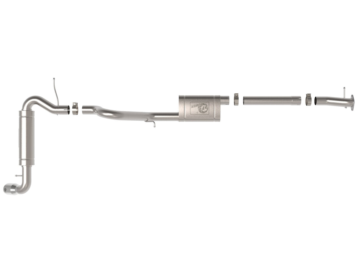Apollo GT Series 3 Inch 409 Stainless Steel Cat-Back Exhaust System w/ Tip Ford Bronco 21-26 L4-2.3L (t)/V6-2.7L (tt) aFe Power-1
