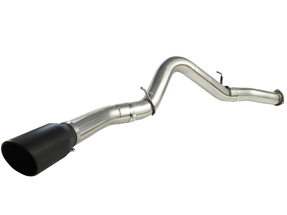 Large Bore-HD 5 Inch 409 Stainless Steel Dpf-Back Exhaust System w/ Tip GM Diesel Trucks 07.5-10 V8-6.6L (td) Lmm aFe Power-5