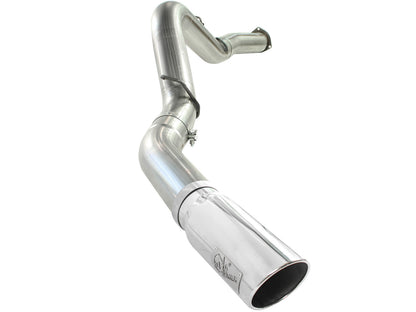 Large Bore-HD 5 Inch 409 Stainless Steel Dpf-Back Exhaust System w/ Tip GM Diesel Trucks 07.5-10 V8-6.6L (td) Lmm aFe Power