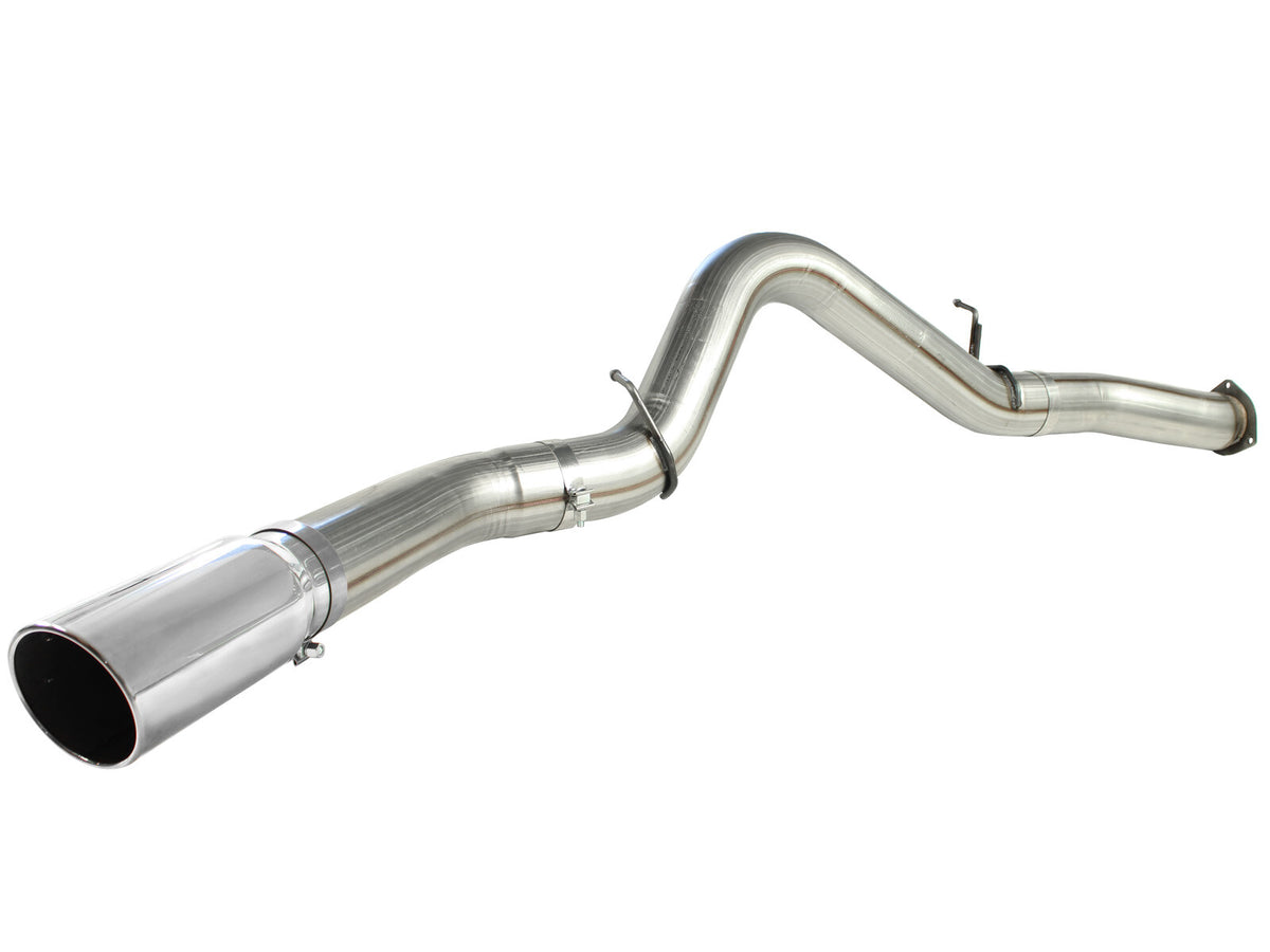 Large Bore-HD 5 Inch 409 Stainless Steel Dpf-Back Exhaust System w/ Tip GM Diesel Trucks 07.5-10 V8-6.6L (td) Lmm aFe Power-1