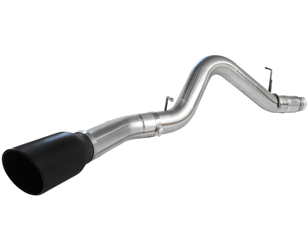 Large Bore-HD 5 Inch 409 Stainless Steel Dpf-Back Exhaust System w/ Tip GM Diesel Trucks 11-16 V8-6.6L (td) Lml aFe Power-5