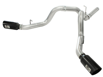 Large Bore-HD 4 Inch 409 Stainless Steel Dpf-Back Exhaust System w/ Tip GM Diesel Trucks 11-16 V8-6.6L (td) Lml aFe Power-5