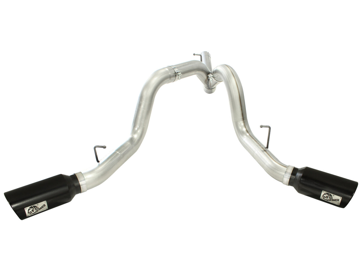 Large Bore-HD 4 Inch 409 Stainless Steel Dpf-Back Exhaust System w/ Tip GM Diesel Trucks 11-16 V8-6.6L (td) Lml aFe Power-6