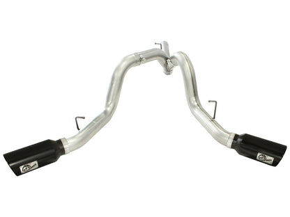 Large Bore-HD 4 Inch 409 Stainless Steel Dpf-Back Exhaust System w/ Tip GM Diesel Trucks 11-16 V8-6.6L (td) Lml aFe Power-6