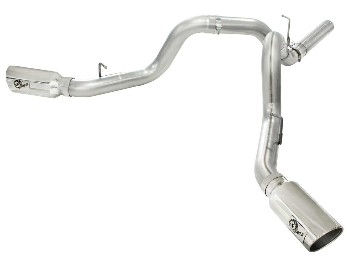 Large Bore-HD 4 Inch 409 Stainless Steel Dpf-Back Exhaust System w/ Tip GM Diesel Trucks 11-16 V8-6.6L (td) Lml aFe Power