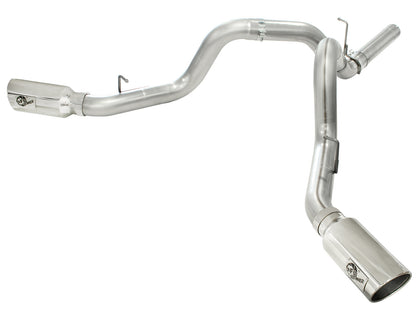 Large Bore-HD 4 Inch 409 Stainless Steel Dpf-Back Exhaust System w/ Tip GM Diesel Trucks 11-16 V8-6.6L (td) Lml aFe Power