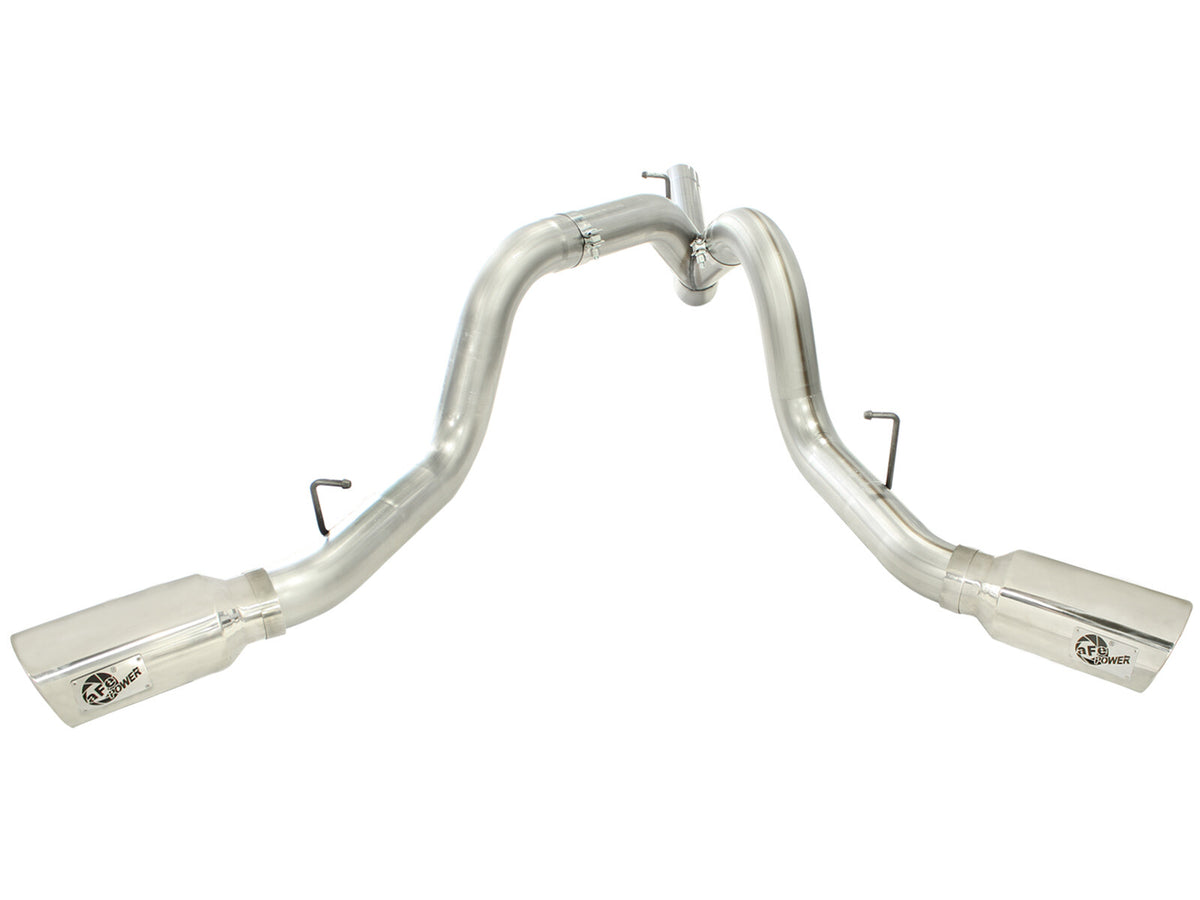 Large Bore-HD 4 Inch 409 Stainless Steel Dpf-Back Exhaust System w/ Tip GM Diesel Trucks 11-16 V8-6.6L (td) Lml aFe Power-1