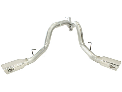 Large Bore-HD 4 Inch 409 Stainless Steel Dpf-Back Exhaust System w/ Tip GM Diesel Trucks 11-16 V8-6.6L (td) Lml aFe Power-1