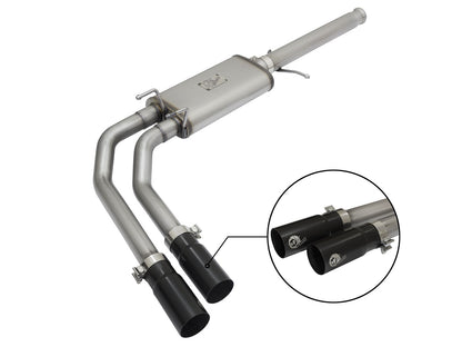 Rebel Series 3 Inch to 2-1/2 Inch 409 Stainless Steel Cat-Back Exhaust w/ Polish Tip Silverado/Sierra 1500 09-18 Crew Cab & Ext Cab V6-4.3/V8-4.8/5.3L aFe Power-7