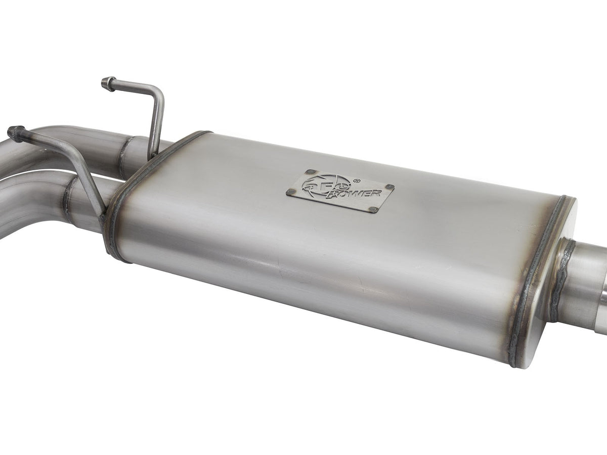 Rebel Series 3 Inch to 2-1/2 Inch 409 Stainless Steel Cat-Back Exhaust w/ Polish Tip Silverado/Sierra 1500 09-18 Crew Cab & Ext Cab V6-4.3/V8-4.8/5.3L aFe Power-11