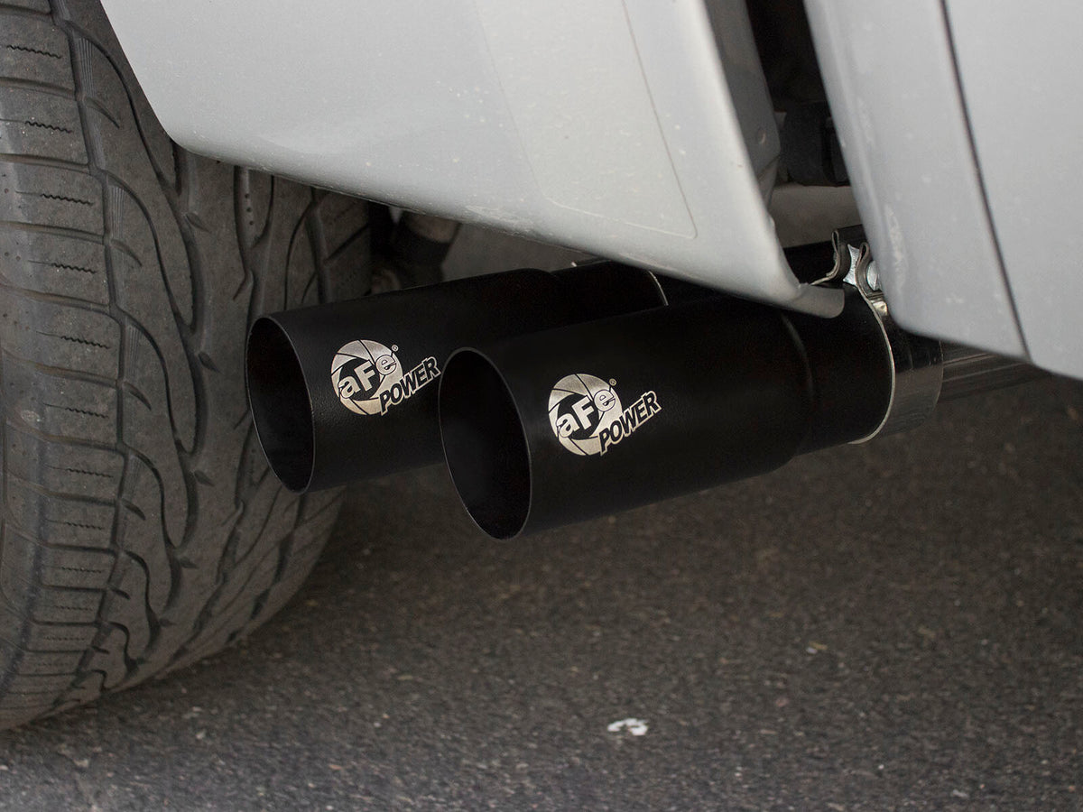 Rebel Series 3 Inch to 2-1/2 Inch 409 Stainless Steel Cat-Back Exhaust w/ Polish Tip Silverado/Sierra 1500 09-18 Crew Cab & Ext Cab V6-4.3/V8-4.8/5.3L aFe Power-13
