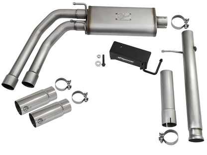 Rebel Series 3 Inch to 2-1/2 Inch 409 Stainless Steel Cat-Back Exhaust w/ Polish Tip Silverado/Sierra 1500 09-18 Crew Cab & Ext Cab V6-4.3/V8-4.8/5.3L aFe Power-5
