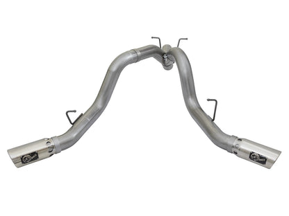 Large Bore-HD 4 Inch 409 Stainless Steel Dpf-Back Exhaust w/Dual Polished Tips GM Diesel Trucks 17-19 V8-6.6L (td) L5P aFe Power-1