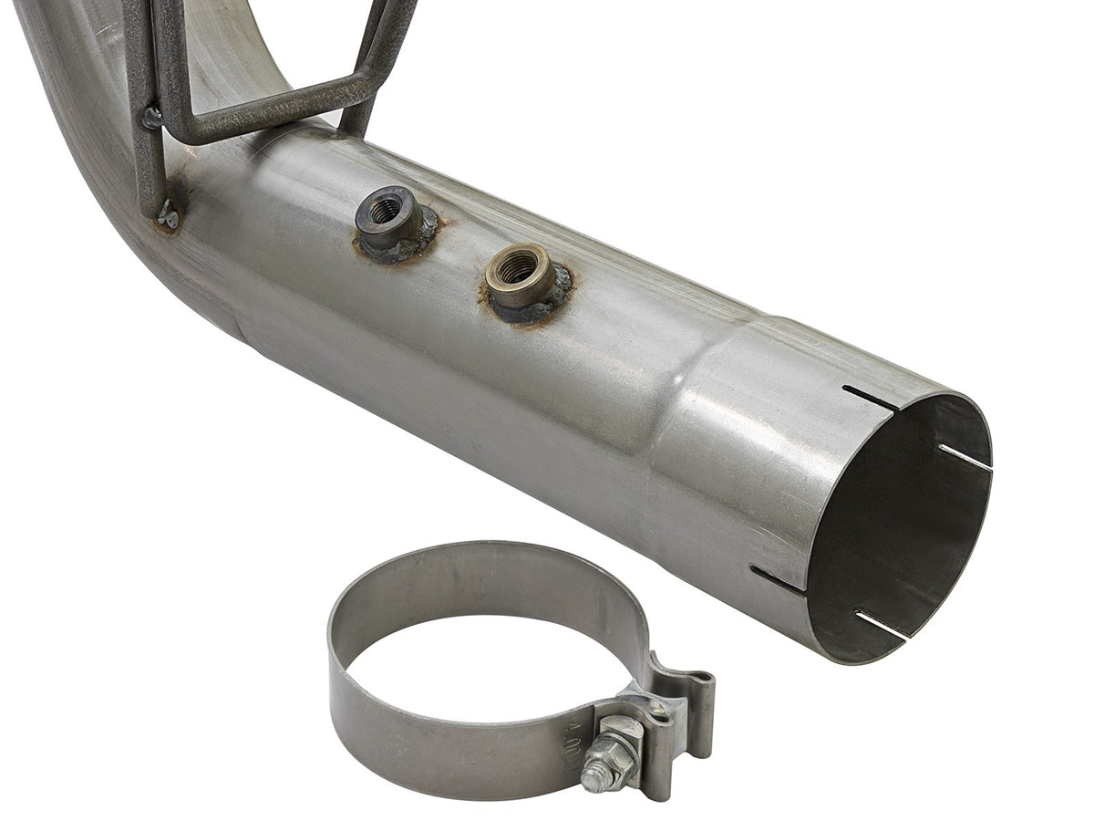 Large Bore-HD 4 Inch 409 Stainless Steel Dpf-Back Exhaust w/Dual Polished Tips GM Diesel Trucks 17-19 V8-6.6L (td) L5P aFe Power-4