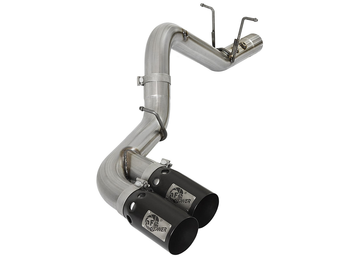 Rebel Xd Series 4 Inch 409 Stainless Steel Dpf-Back Exhaust w/Dual Tips GM Diesel Trucks 17-19 V8-6.6L (td) L5P aFe Power-7