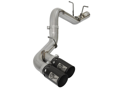 Rebel Xd Series 4 Inch 409 Stainless Steel Dpf-Back Exhaust w/Dual Tips GM Diesel Trucks 17-19 V8-6.6L (td) L5P aFe Power-7